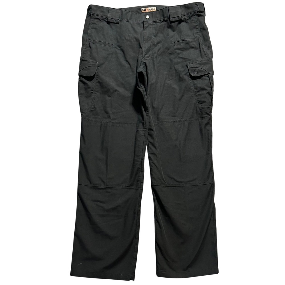 5.11 Tactical Cargo Pants Mens 40x32 Black Ripstop Multi-Pocket Work Trousers
